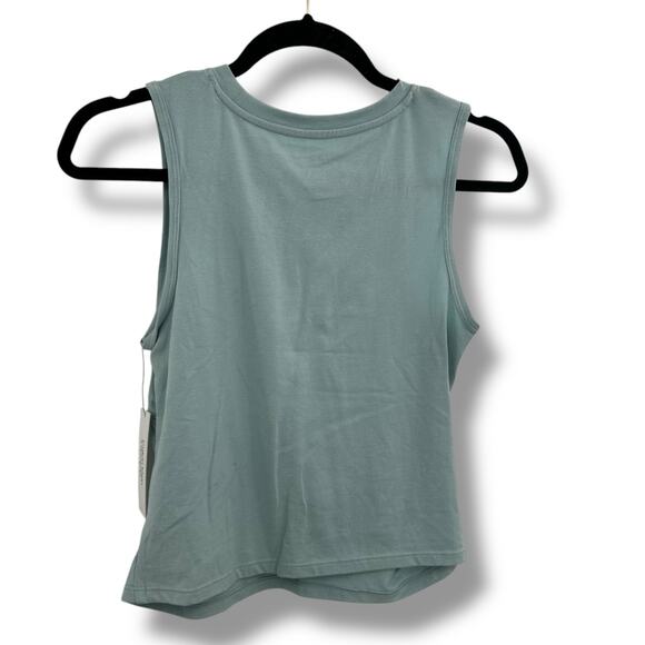 NEW Calvin Klein Ruched Logo Crewneck tank top size medium blue sea teal active - Picture 6 of 11